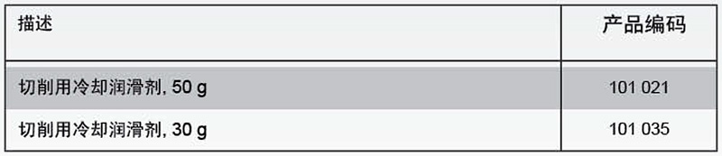 冷却剂和润滑剂技术参数